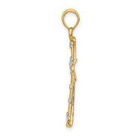 14K w/Rhodium D/C Cross Charm