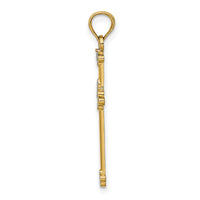 14k w/ Rhodium Thin D/C Cross Charm