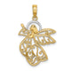 14K W/ Rhodium Flying Angel Charm