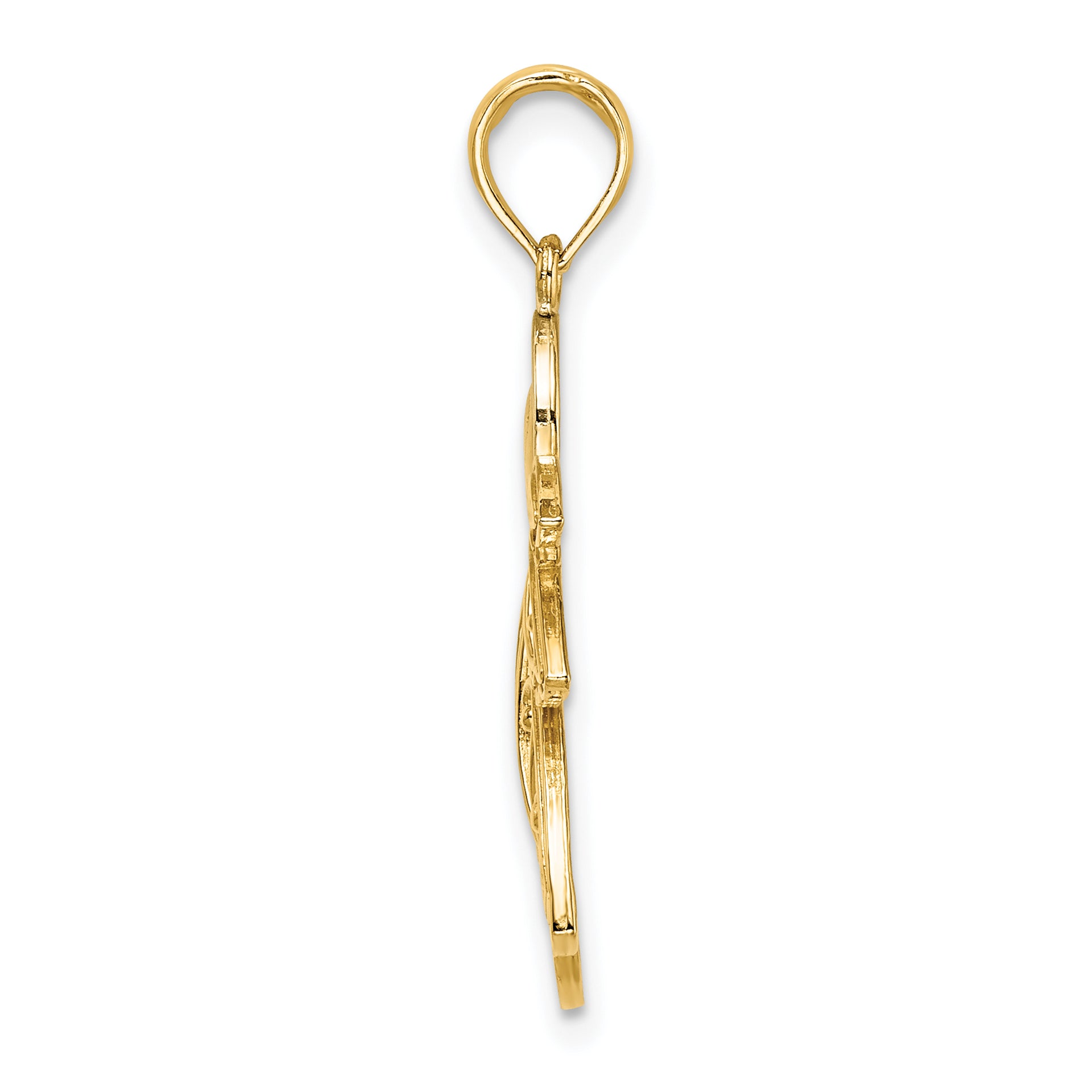 14K W/ Rhodium Flying Angel Charm