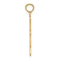 14K W/ Rhodium Textured Cross Charm