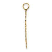 14K W/ Rhodium Beaded Cross Charm
