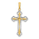 14K W/ Rhodium D/C Reversible Cross Charm
