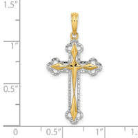 14K W/ Rhodium D/C Reversible Cross Charm
