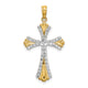 14K w/Rhodium and D/C Reversible Cross Charm