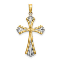 14K w/Rhodium and D/C Reversible Cross Charm
