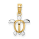 14K with White Rhodium Sea Turtle Charm