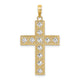 14K W/ Rhodium D/C and Cut-Out Cross Charm