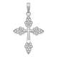 14k White Gold Filigree Cross Pendant