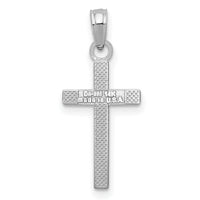 14k White Gold Polished Cross Pendant