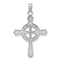14K White Gold Beaded Celtic Cross w/ Eternity Charm