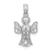 14k White Gold Angel Pendant
