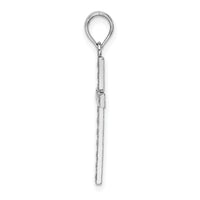 14K White Gold Beaded Block Cross Charm