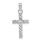 14k White Gold D/C Cross Pendant