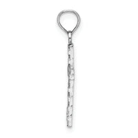 14k White Gold D/C Cross Pendant