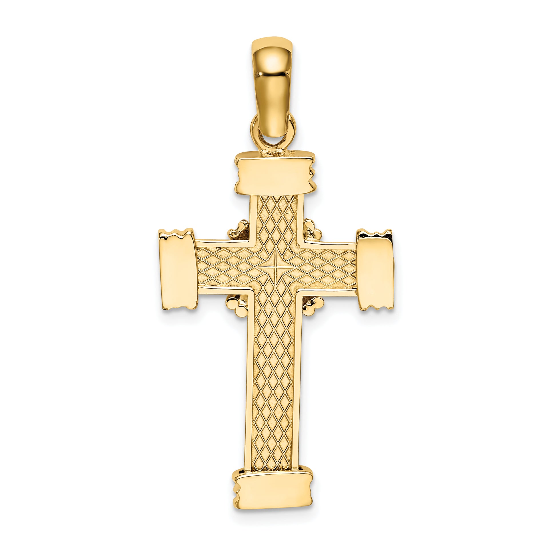 14K Polished Cross Charm
