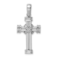 14k White Gold Polished Cross Charm