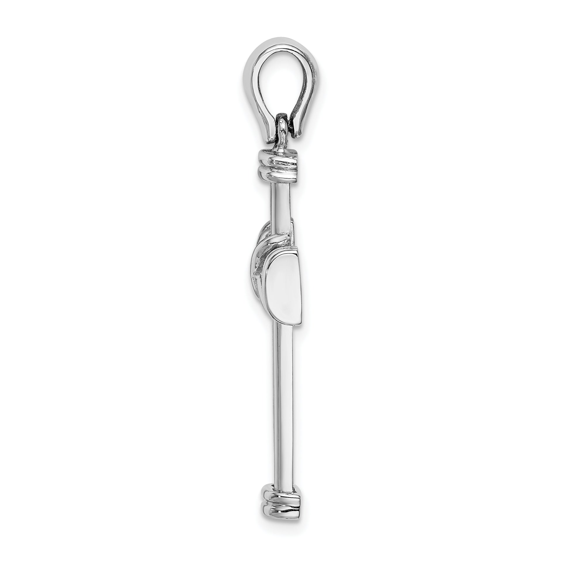 14k White Gold w/ X In Center Of Cross Charm