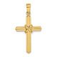14K Polished  X  Center Cross Charm