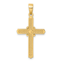 14K Polished  X  Center Cross Charm