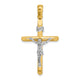 14K Two-tone Polished Crucifix Charm