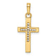 14K w/Rhodium D/C Cross Pendant