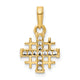 14K w/Rhodium D/C Jerusalem Cross Pendant