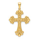 14K Polished Beaded Fancy Cross Pendant