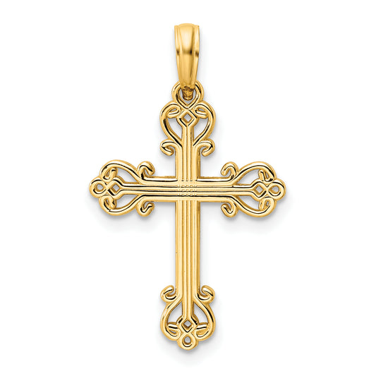 14K Polished Cross Pendant