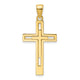 14K Polished Double Cross Pendant