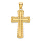 14K Polished Beaded Cross Pendant
