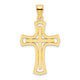 14K Polished Double Cross Pendant