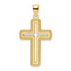 14K Polished Beaded Cross Pendant