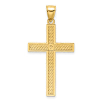 14K Polished Beaded Cross Pendant
