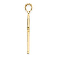 14K Polished Beaded Cross Pendant