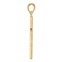14K Polished Beaded Cross Pendant