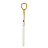 14K Polished Beaded Cross Pendant
