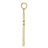 14K Polished Beaded Cross Pendant