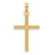 14k Beaded & Polished Fancy Cross Pendant