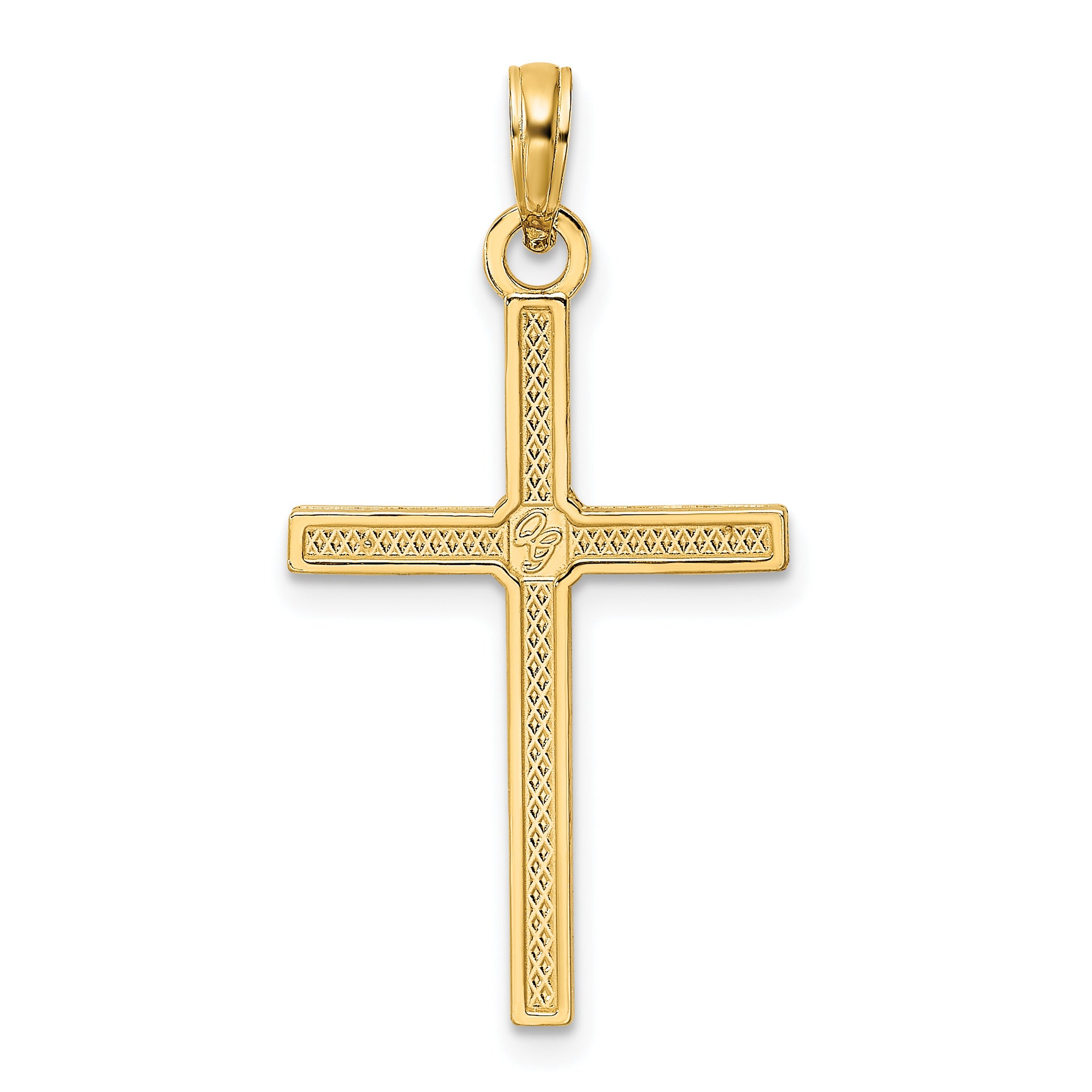 14k Beaded & Polished Fancy Cross Pendant