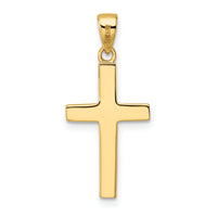 14K Polished Tapered Ends Hollow Cross Pendant