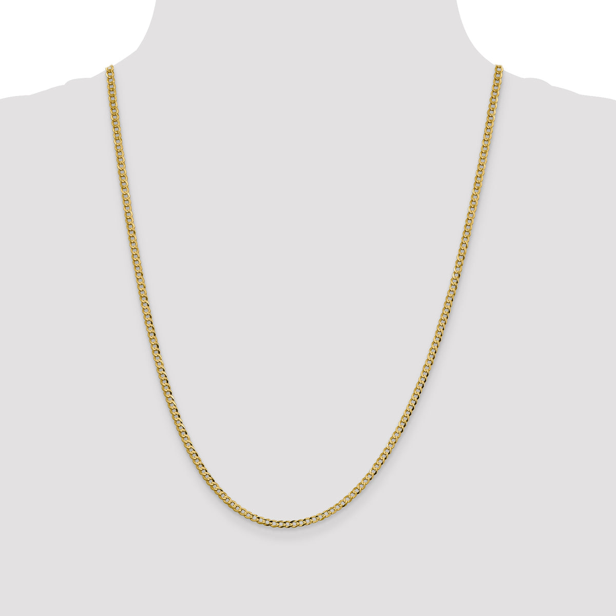 14k 3.1mm Lightweight Flat Cuban Chain