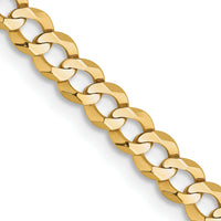 14k 3.7mm Lightweight Flat Cuban Chain