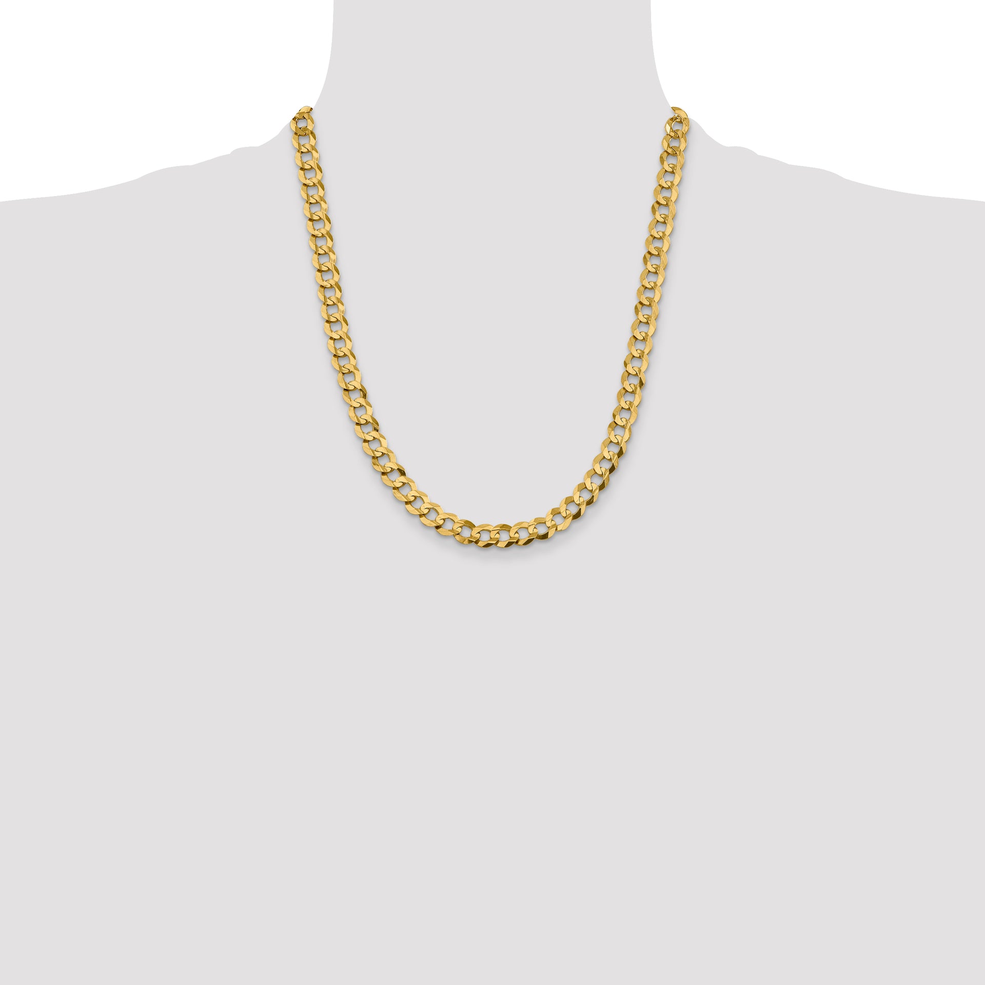 14k 8.3mm Lightweight Flat Cuban Chain