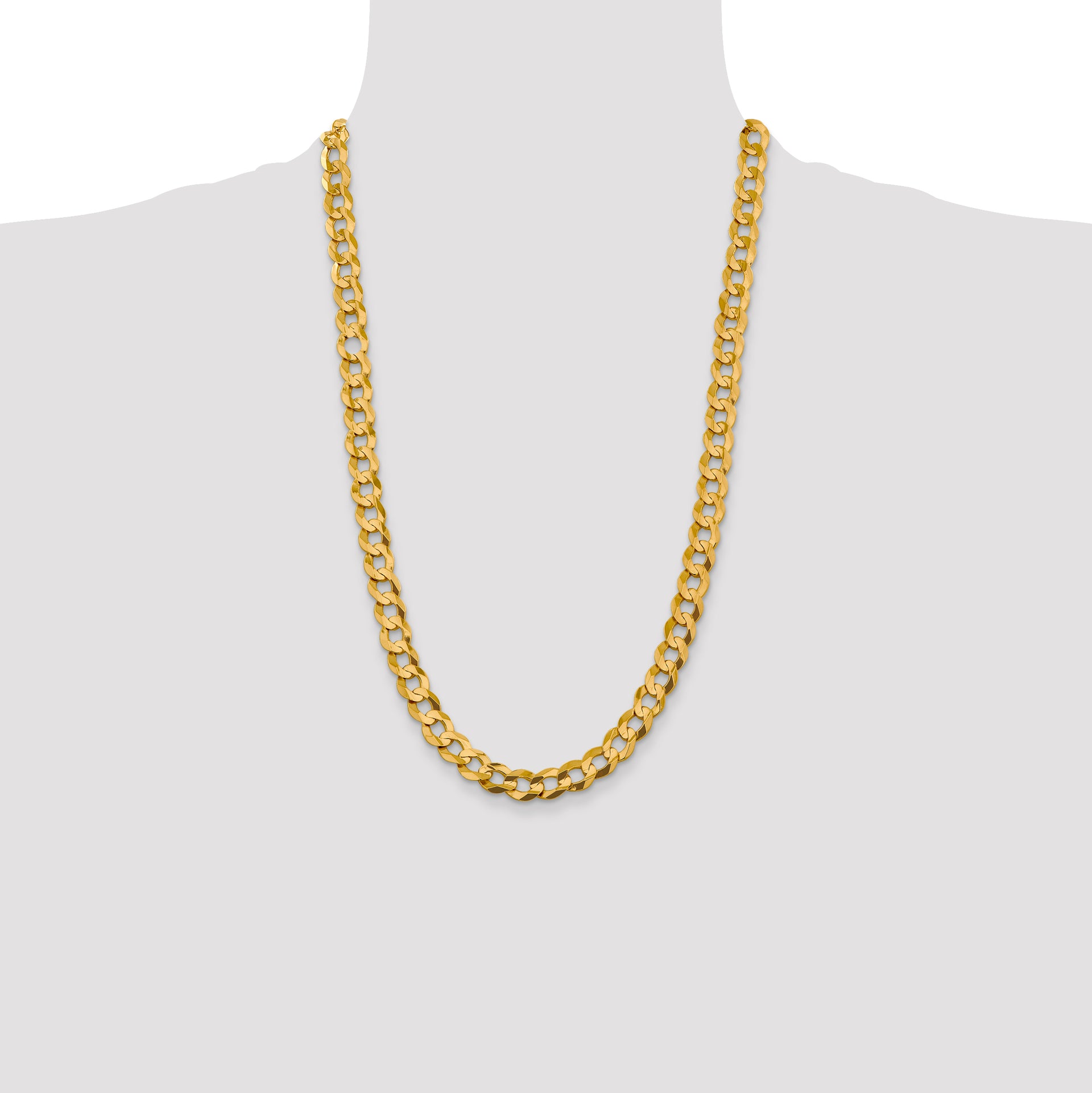 14k 9.4mm Lightweight Flat Cuban Chain
