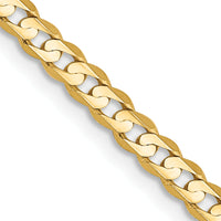 14k 3mm Open Concave Curb Chain
