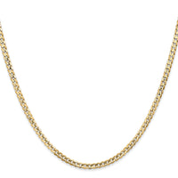 14k 3mm Open Concave Curb Chain
