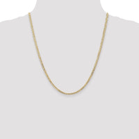 14k 3mm Open Concave Curb Chain