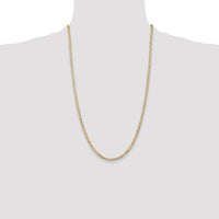 14k 3mm Open Concave Curb Chain