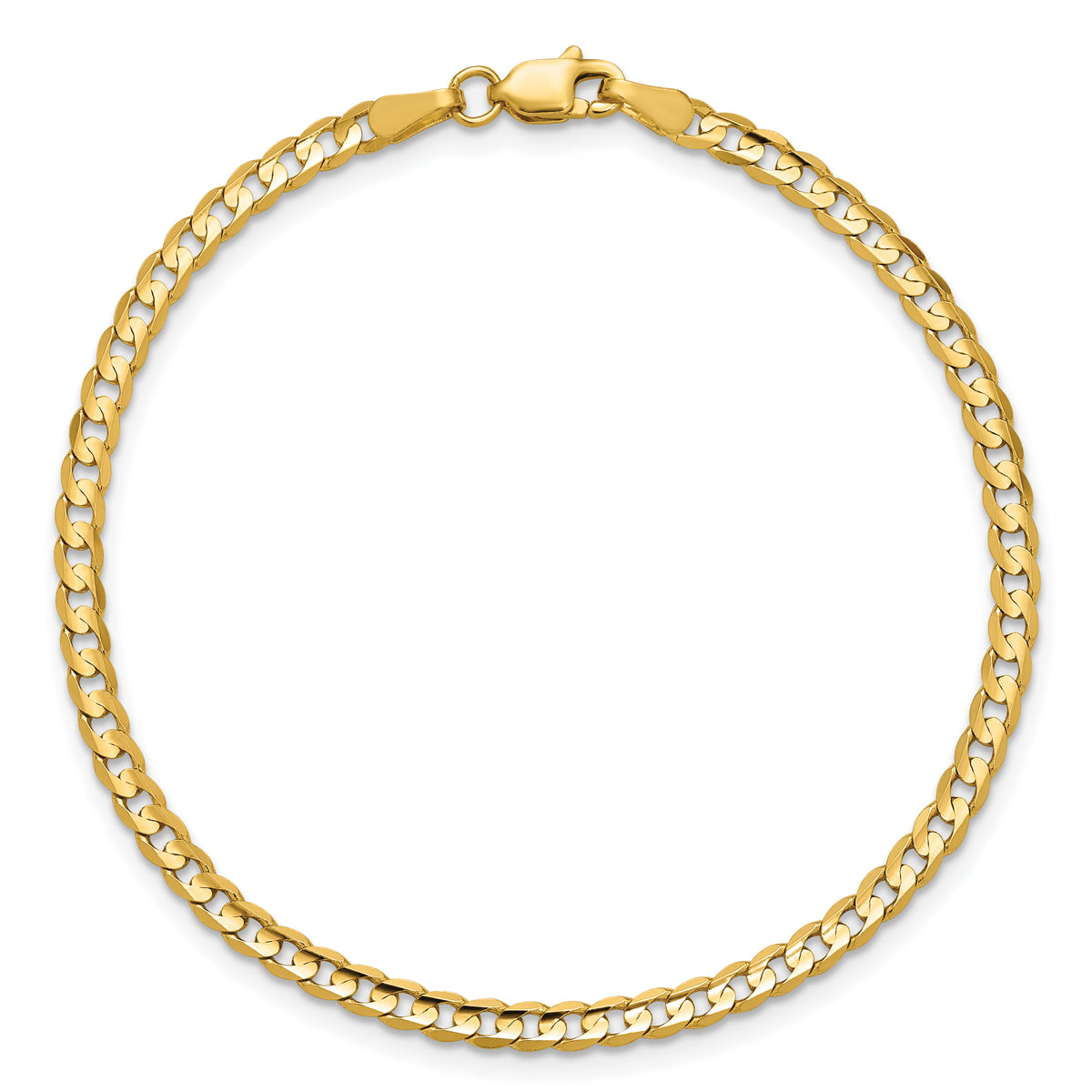 14k 3mm Open Concave Curb Chain